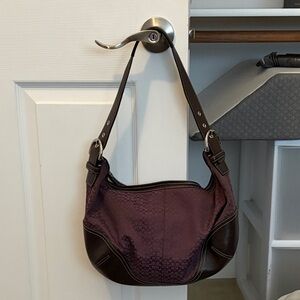 Coach Purple and Brown Hobo Bag